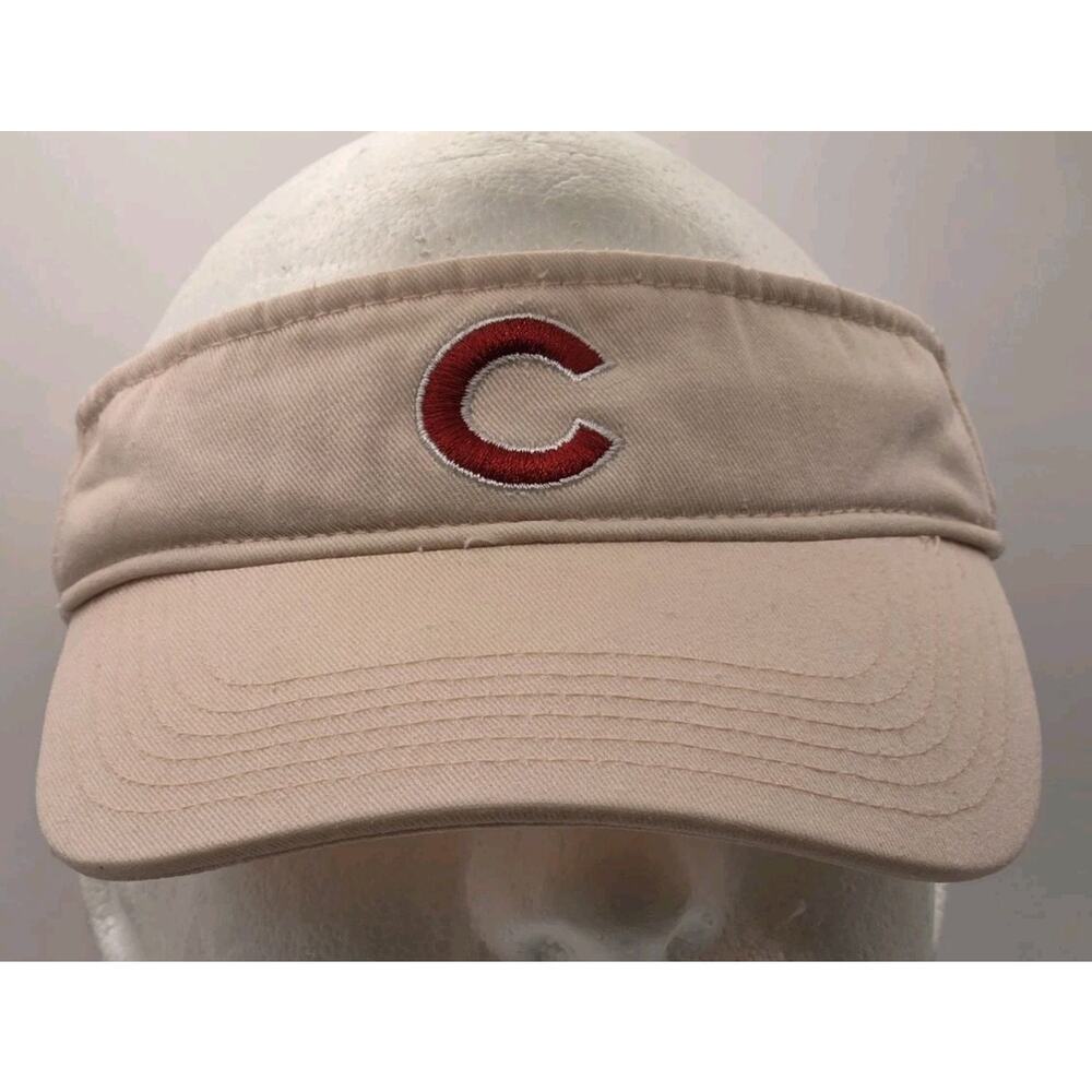 Genuine Chicago Cubs Pink Visor 47 Brand MLB Red C Logo Hook And Loop Strap - Picture 1 of 10